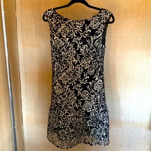 Coast Couture gold and black sequin knee length dress